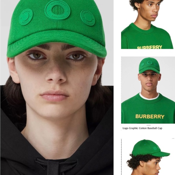 BURBERRY 2024 IVY COLOR “GREEN” RUBBERIZED LOGO PATCHES BASEBALL CAP, NWOT - Picture 9 of 16